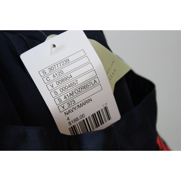 NWT Maeve Anthropologie Pome Blossom Skirt Tulle Navy Orange Size 4 H14086 - Picture 12 of 14